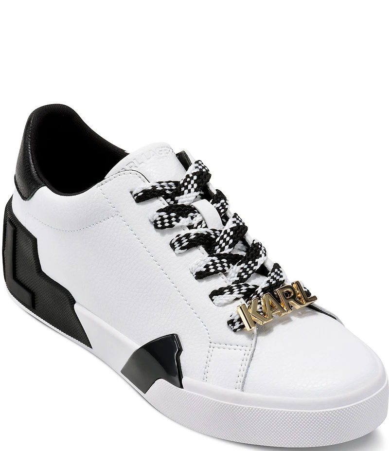 KARL LAGERFELD PARIS Melora Leather Lace Up Sneakers