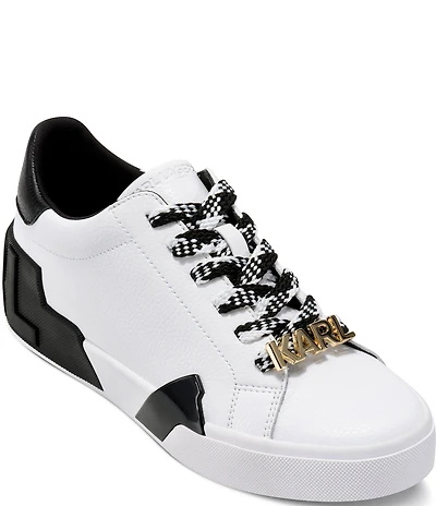 KARL LAGERFELD PARIS Melora Leather Lace Up Sneakers