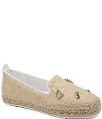 KARL LAGERFELD PARIS Michaela Atelier Raffia Charm Slip On Espadrilles