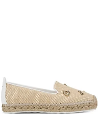 KARL LAGERFELD PARIS Michaela Atelier Raffia Charm Slip On Espadrilles