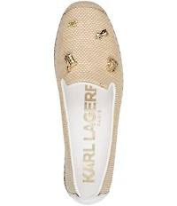 KARL LAGERFELD PARIS Michaela Atelier Raffia Charm Slip On Espadrilles