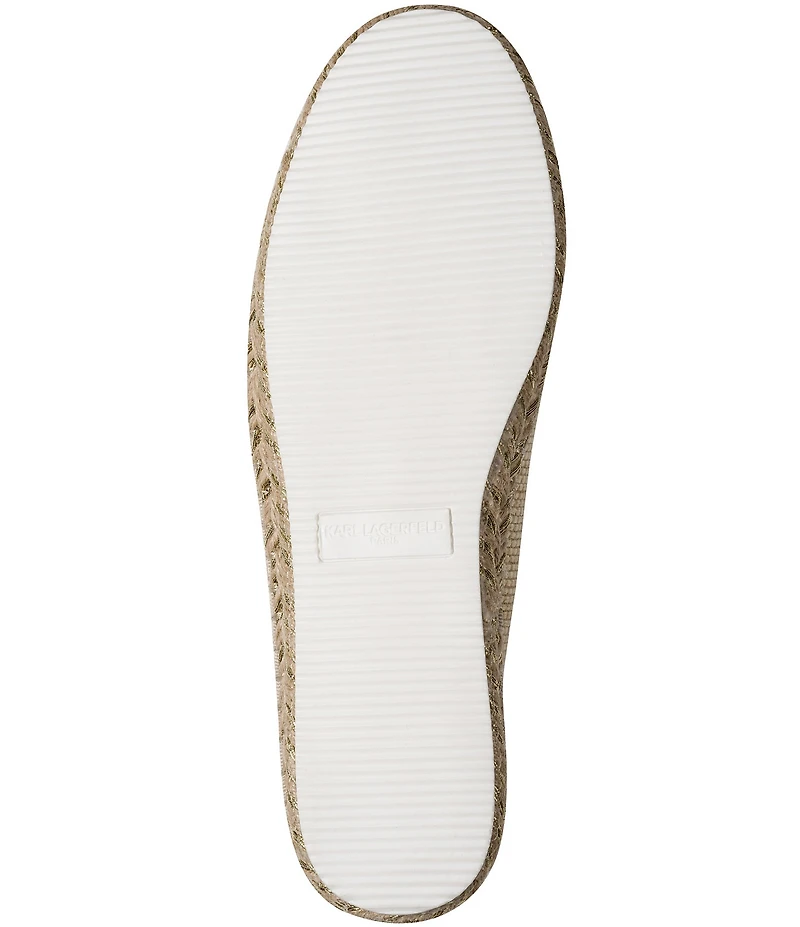 KARL LAGERFELD PARIS Michaela Atelier Raffia Charm Slip On Espadrilles