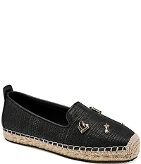 KARL LAGERFELD PARIS Michaela Atelier Raffia Charm Slip On Espadrilles