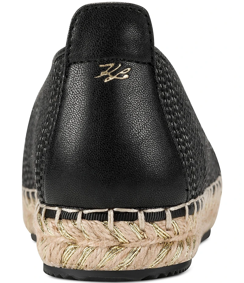 KARL LAGERFELD PARIS Michaela Atelier Raffia Charm Slip On Espadrilles