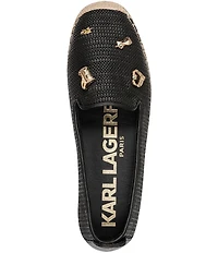 KARL LAGERFELD PARIS Michaela Atelier Raffia Charm Slip On Espadrilles