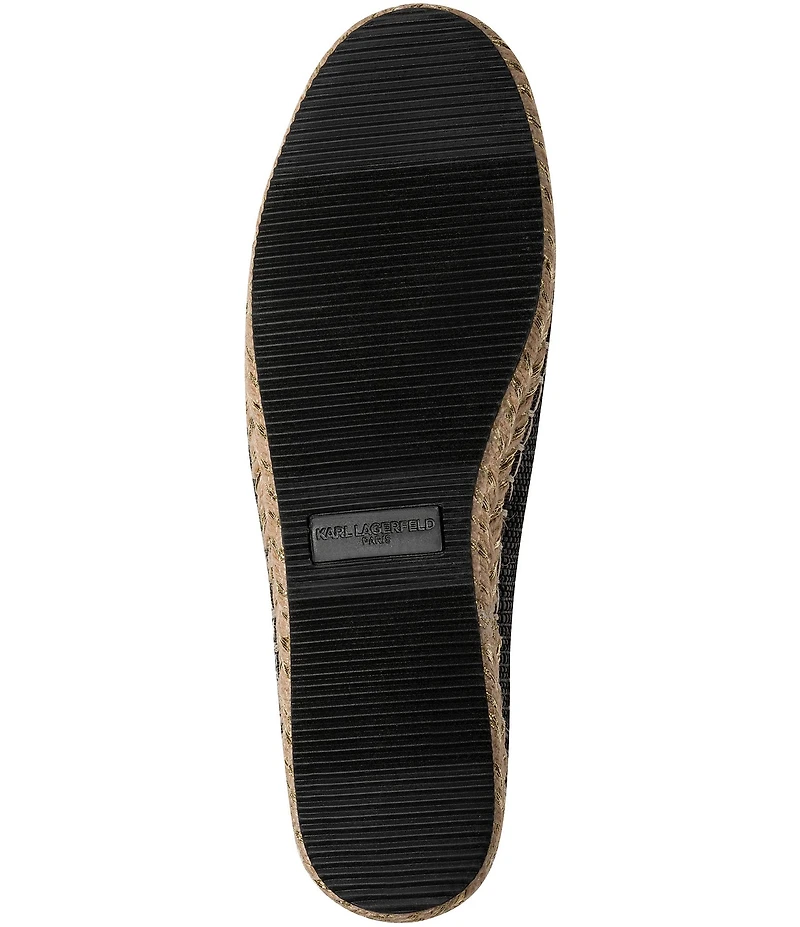 KARL LAGERFELD PARIS Michaela Atelier Raffia Charm Slip On Espadrilles