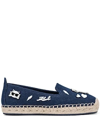 KARL LAGERFELD PARIS Michaela Denim Charm Slip On Espadrilles