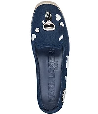 KARL LAGERFELD PARIS Michaela Denim Charm Slip On Espadrilles