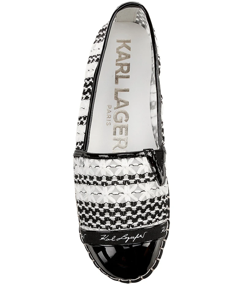 KARL LAGERFELD PARIS Milicent Woven Espadrille Flat Loafers