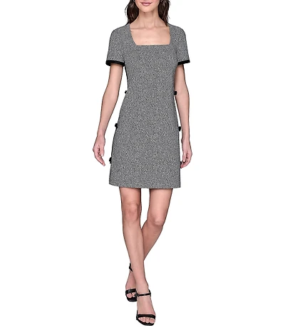 KARL LAGERFELD PARIS Millennium Short Sleeve A-line Dress