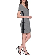 KARL LAGERFELD PARIS Millennium Short Sleeve A-line Dress