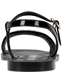 KARL LAGERFELD PARIS Miram Patent KARL Logo Strap Flat Sandals