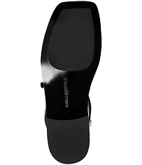 KARL LAGERFELD PARIS Miram Patent KARL Logo Strap Flat Sandals