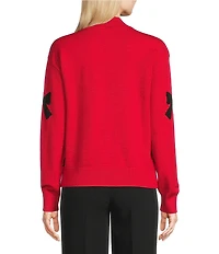 KARL LAGERFELD PARIS Mock Neck Long Sleeve Bow Sweater