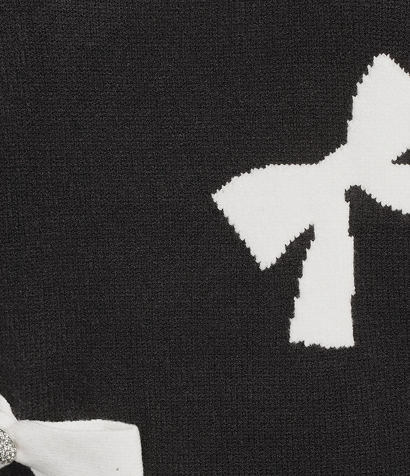 KARL LAGERFELD PARIS Mock Neck Long Sleeve Bow Sweater