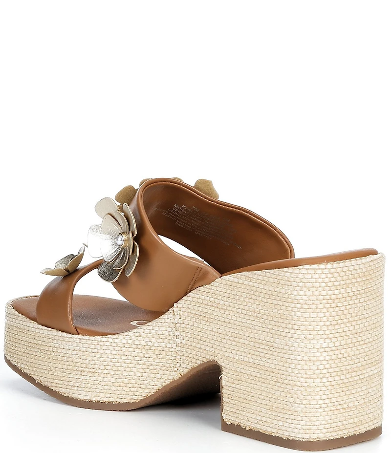 KARL LAGERFELD PARIS Moracco Double Banded Raffia Wedge Sandals