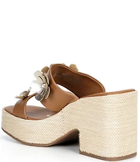 KARL LAGERFELD PARIS Moracco Double Banded Raffia Wedge Sandals