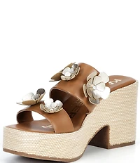 KARL LAGERFELD PARIS Moracco Double Banded Raffia Wedge Sandals