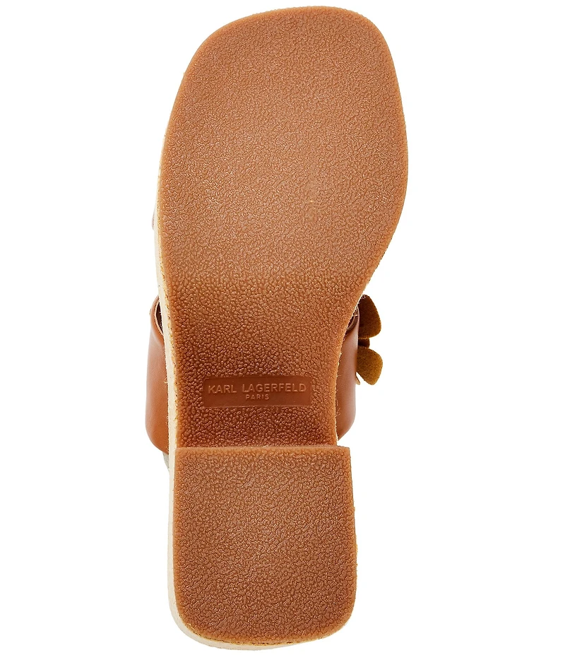 KARL LAGERFELD PARIS Moracco Double Banded Raffia Wedge Sandals