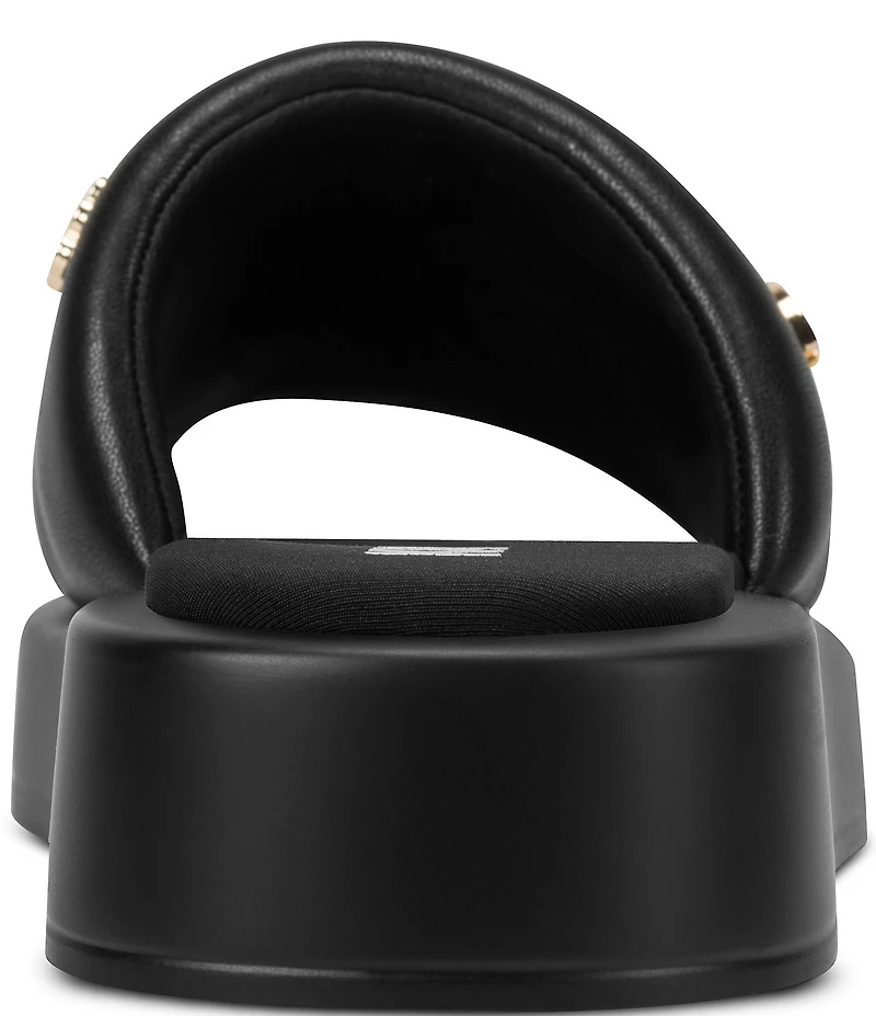 KARL LAGERFELD PARIS Opal Macaron Charms Platform Wedge Slide Sandals