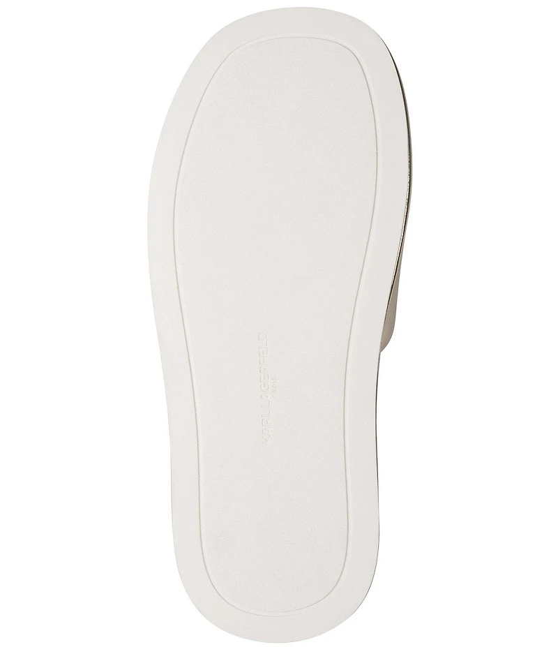 KARL LAGERFELD PARIS Opal Macaron Charms Platform Wedge Slide Sandals