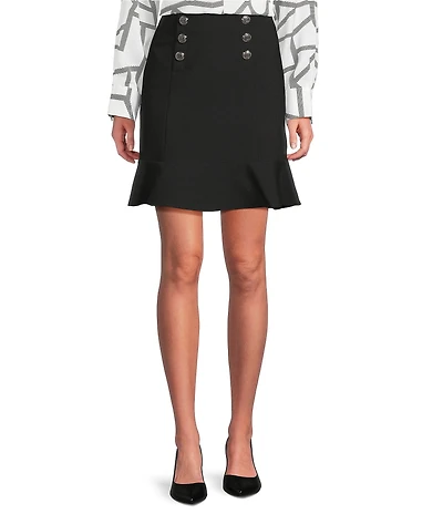 KARL LAGERFELD PARIS Peplum A-Line Skirt