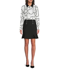 KARL LAGERFELD PARIS Peplum A-Line Skirt