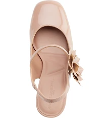 KARL LAGERFELD PARIS Pierra Patent Floral Ornamented Mary Jane Pumps