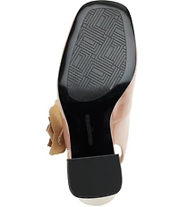 KARL LAGERFELD PARIS Pierra Patent Floral Ornamented Mary Jane Pumps