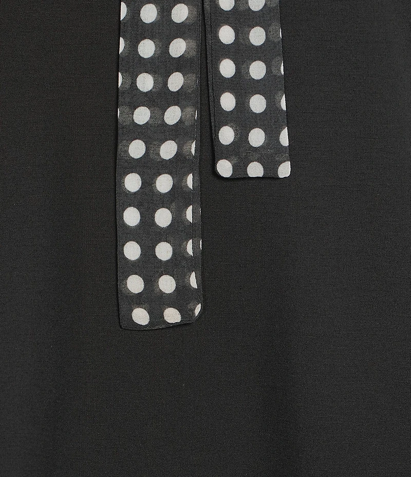 KARL LAGERFELD PARIS Ponte Rounded Collar Short Sleeve Top