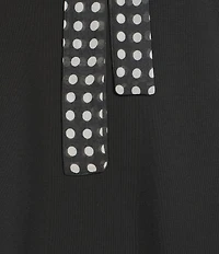 KARL LAGERFELD PARIS Ponte Rounded Collar Short Sleeve Top