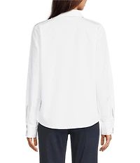 KARL LAGERFELD PARIS Poplin Point Collar Long Sleeve Shirt