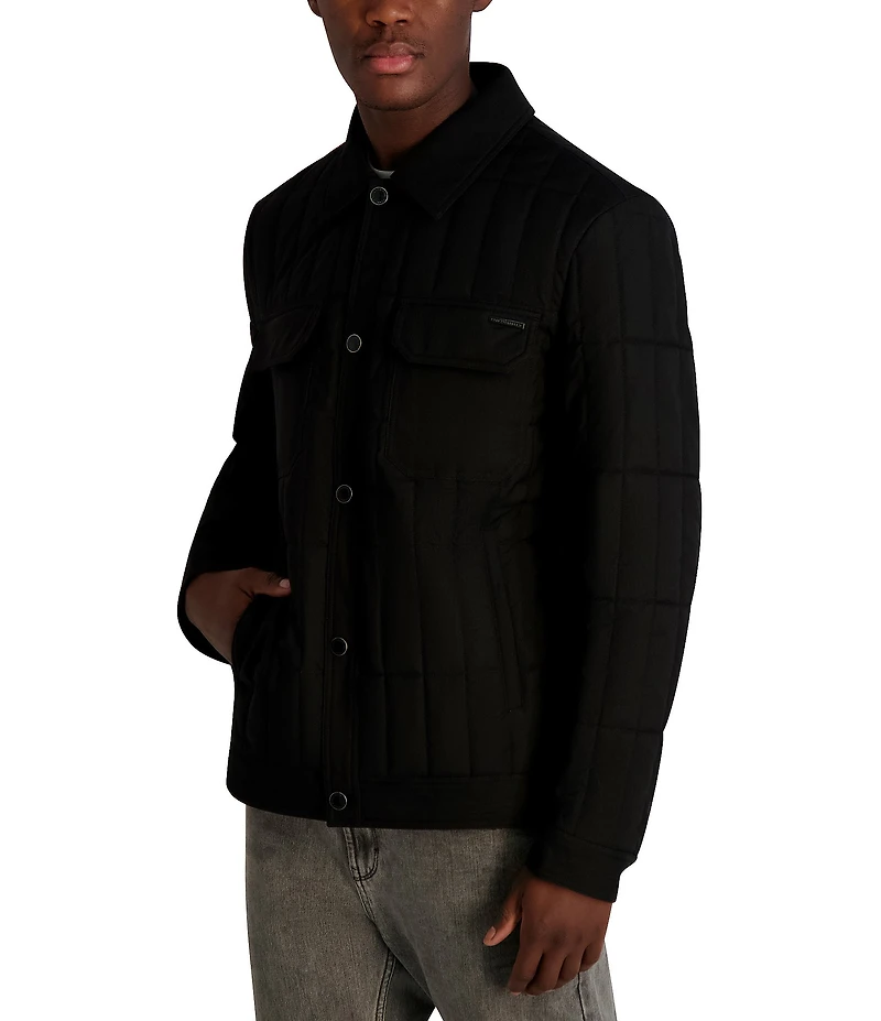 Karl Lagerfeld Paris Quilted Shirt Jacket