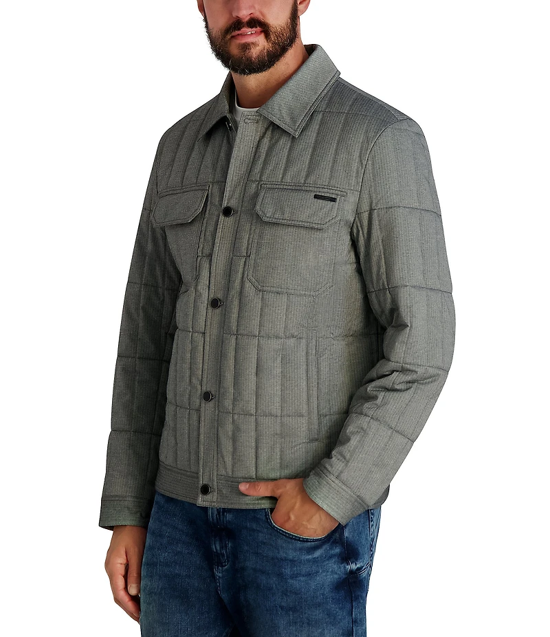 Karl Lagerfeld Paris Quilted Shirt Jacket