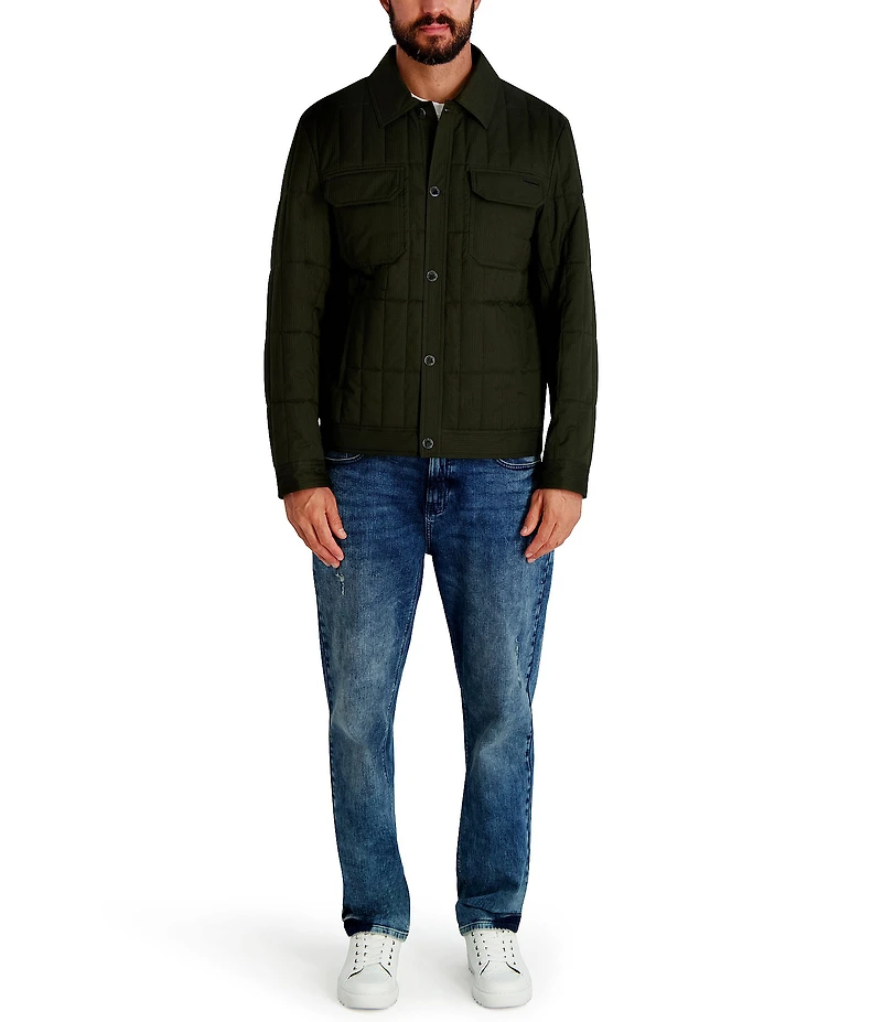 Karl Lagerfeld Paris Quilted Shirt Jacket