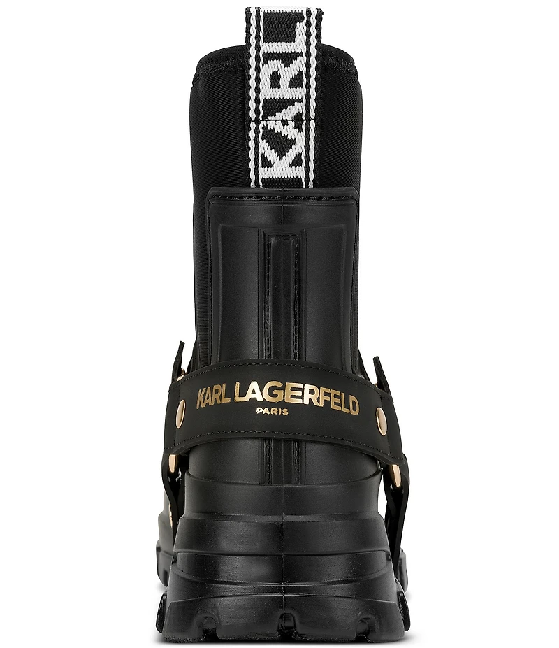 KARL LAGERFELD PARIS Ranelle Rubber Harness Rain Boots