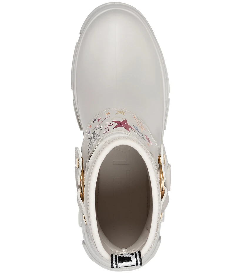 KARL LAGERFELD PARIS Ranelle Rubber Harness Rain Boots