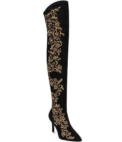 KARL LAGERFELD PARIS Rhodri Rococo Stretch Over The Knee Stiletto Boots