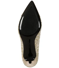 KARL LAGERFELD PARIS Rialta Boucle Foil Pointed Toe Pumps