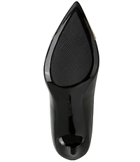 KARL LAGERFELD PARIS Rialta Leather Metallic Toe High Heel Pumps