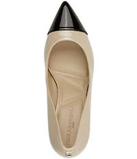KARL LAGERFELD PARIS Rialta Patent Contrast Patent Leather High Heel Pumps