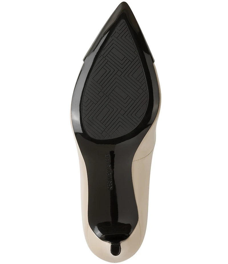 KARL LAGERFELD PARIS Rialta Patent Contrast Patent Leather High Heel Pumps