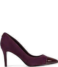 KARL LAGERFELD PARIS Rialta Suede and Patent Toe High Heel Pumps