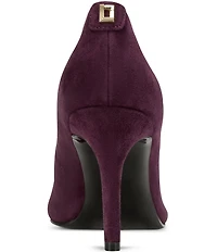 KARL LAGERFELD PARIS Rialta Suede and Patent Toe High Heel Pumps