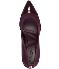 KARL LAGERFELD PARIS Rialta Suede and Patent Toe High Heel Pumps