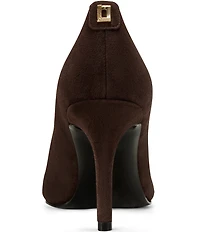 KARL LAGERFELD PARIS Rialta Suede and Patent Toe High Heel Pumps