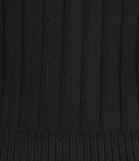 KARL LAGERFELD PARIS Ribbed Knit Crew Neck Short Sleeve Sweater