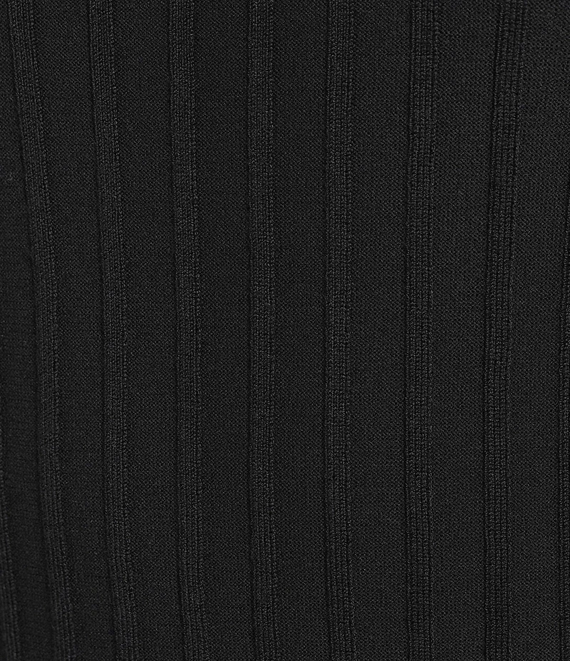 KARL LAGERFELD PARIS Ribbed Knit Crew Neck Short Sleeve Sweater Top