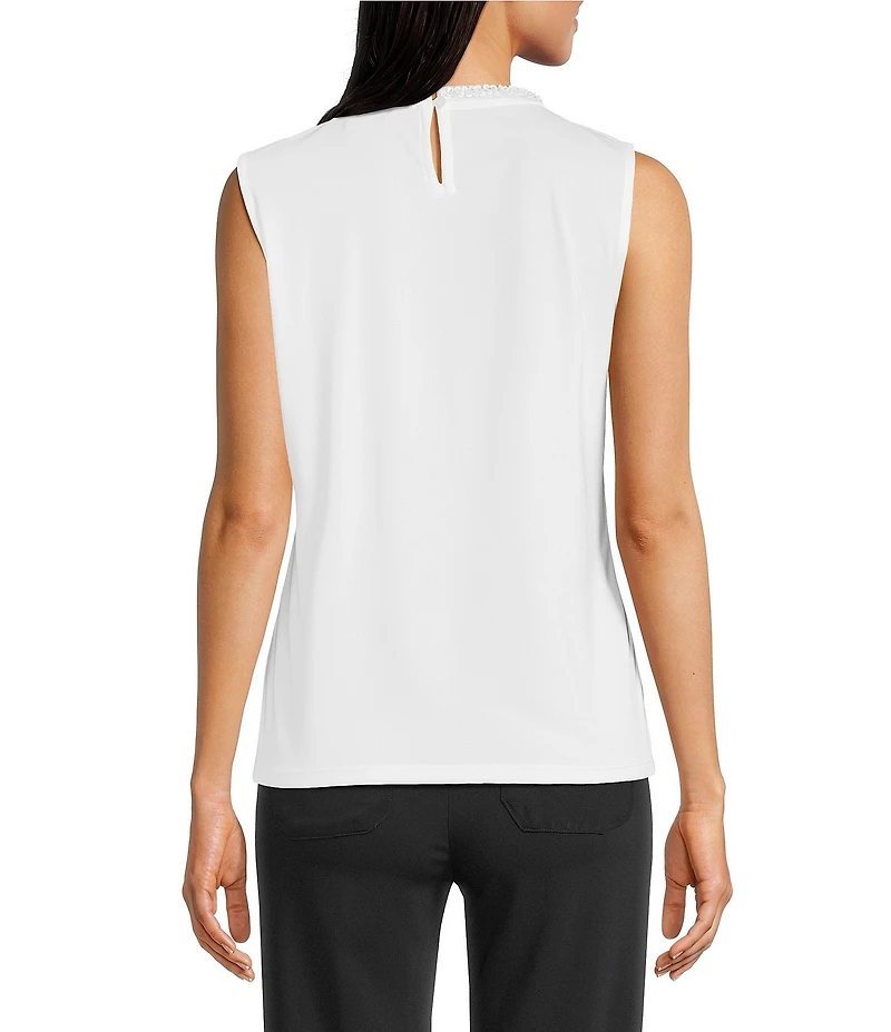 KARL LAGERFELD PARIS Round Neck Sleeveless Top