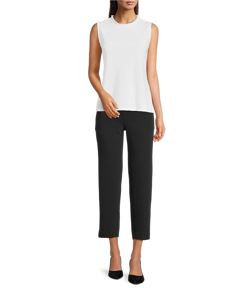 KARL LAGERFELD PARIS Round Neck Sleeveless Top